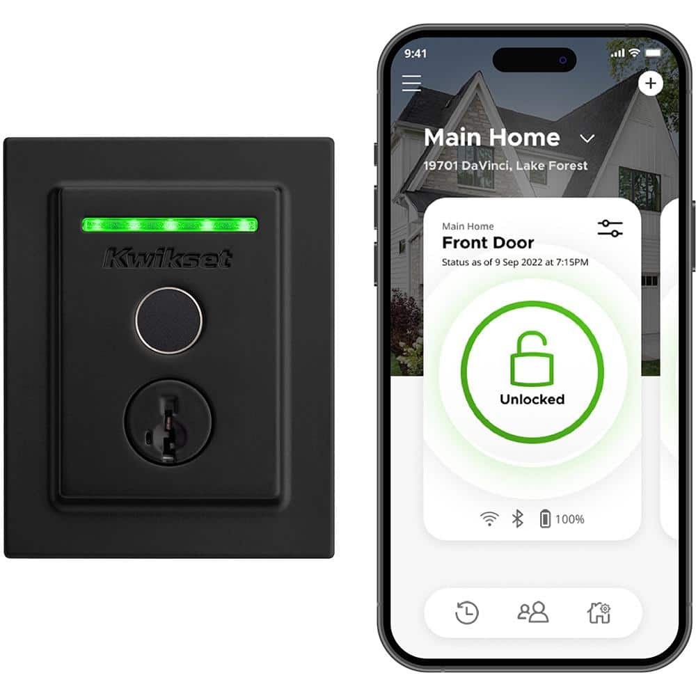 HALO Touch Matte Black Smart Lock with Fingerprint WiFi Keyless Entry