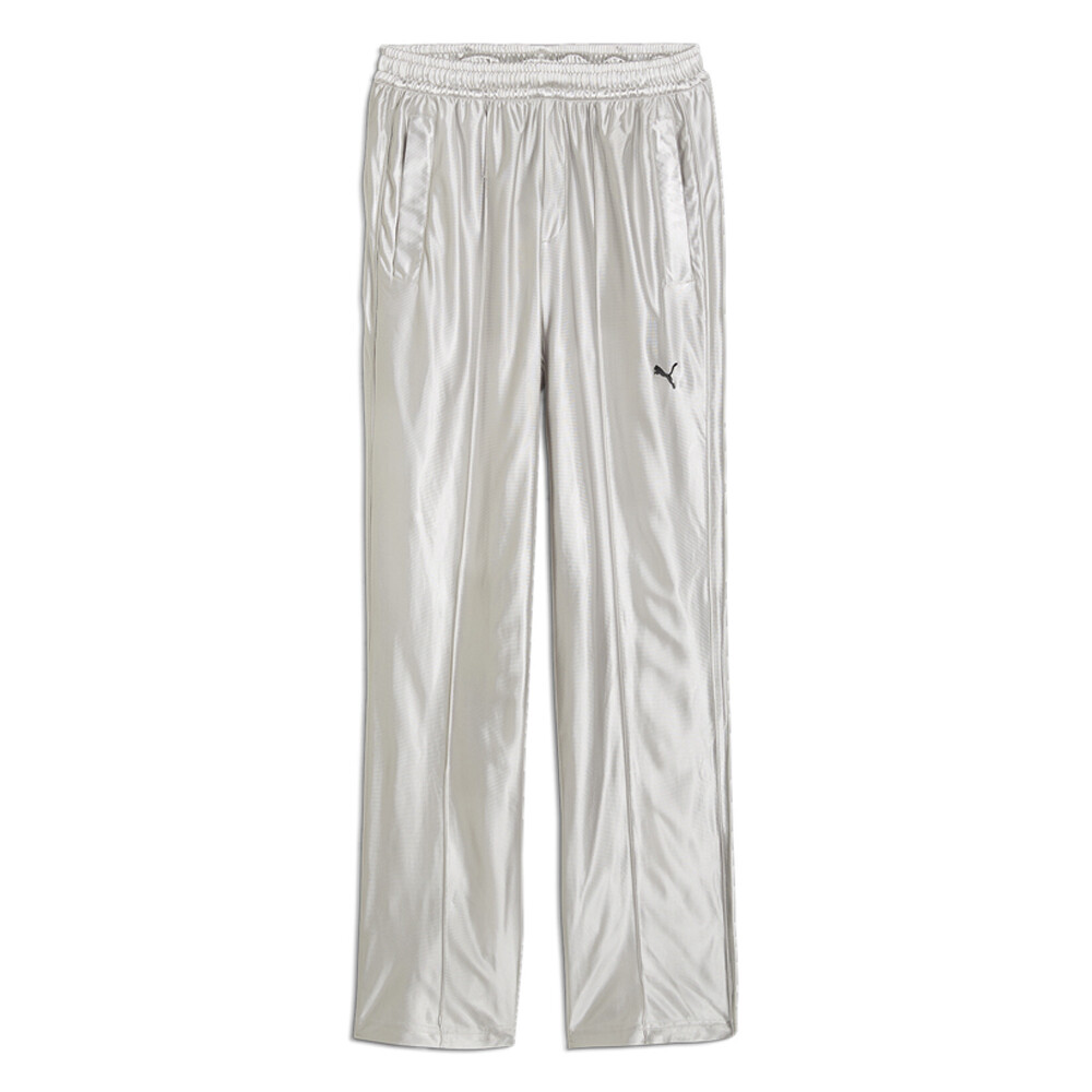 Puma T7 Oversized Metallic Track Pants for Men in Silver - Athletic Casual Bottoms