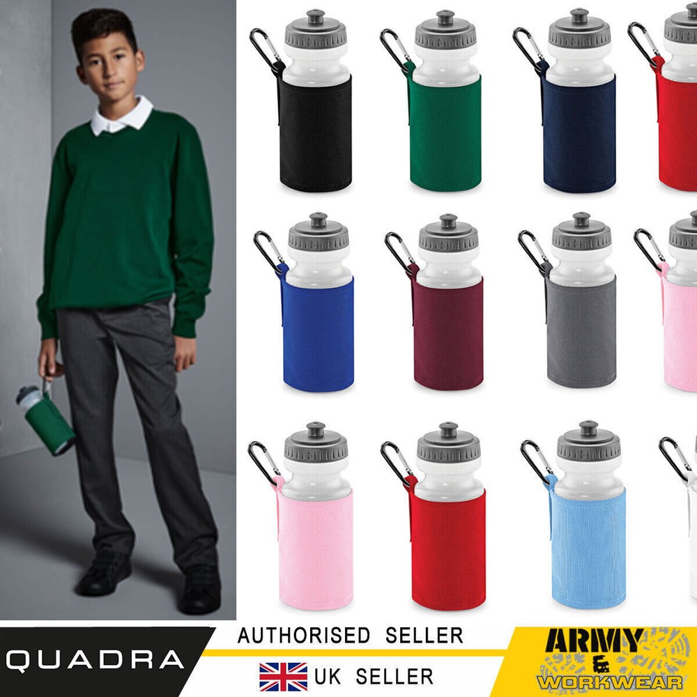 Quadra Water Bottle and Holder 500ml Sports Gym School Running Training 0.5L Set