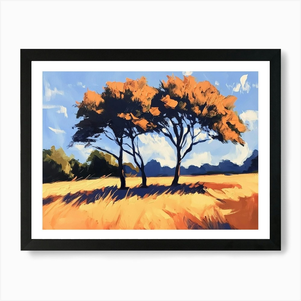 Trees In The Field 3 Art Print Framed Wall Art Poster Canvas Print Picture