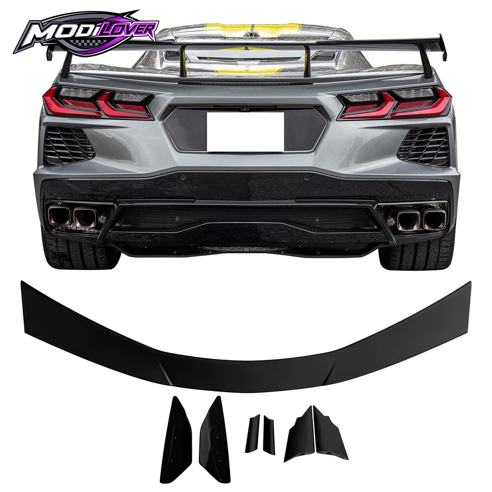 C8 Corvette Stingray Z51 Matte Black High Wing Trunk Spoiler for 20-25 Models