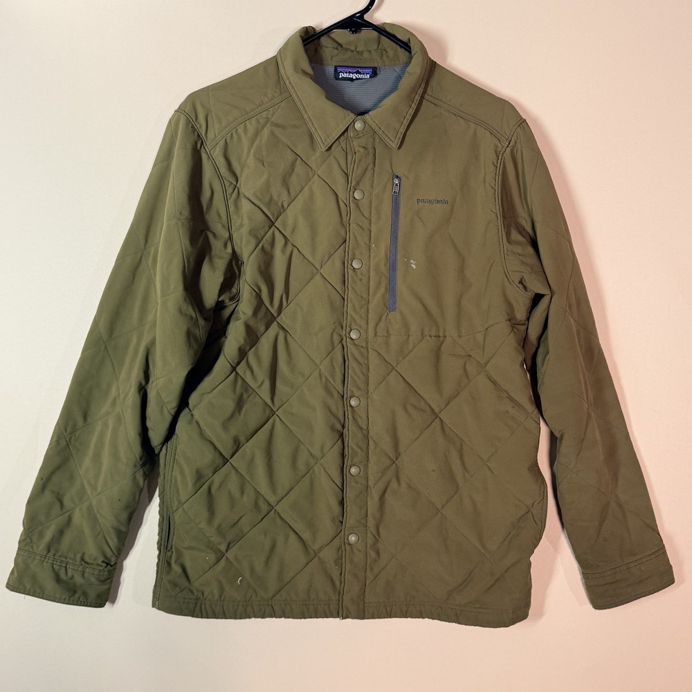 Patagonia Fitz Roy Diamond Quilted Puffer Snap Shirt Jacket Green Men's Small S