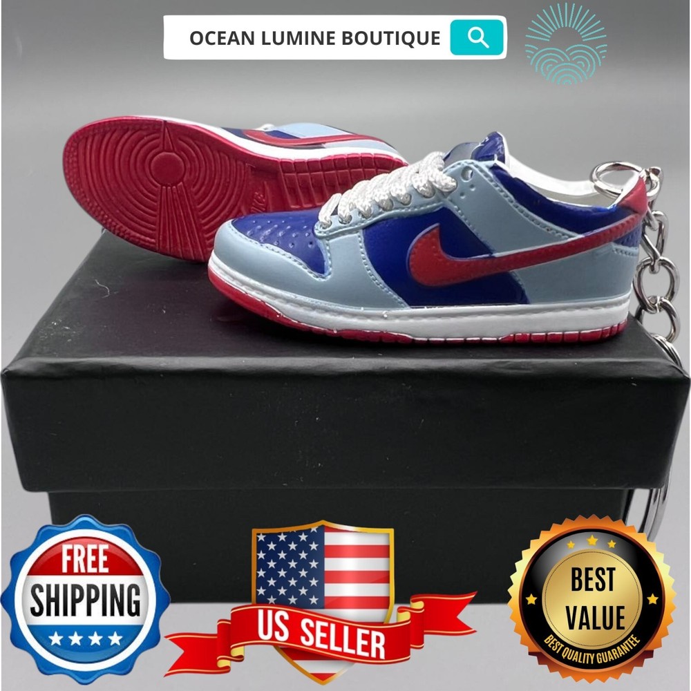 SB DUNK 3D Mini Sneaker Keychain, Jordan Sneaker Collectible, Box Options