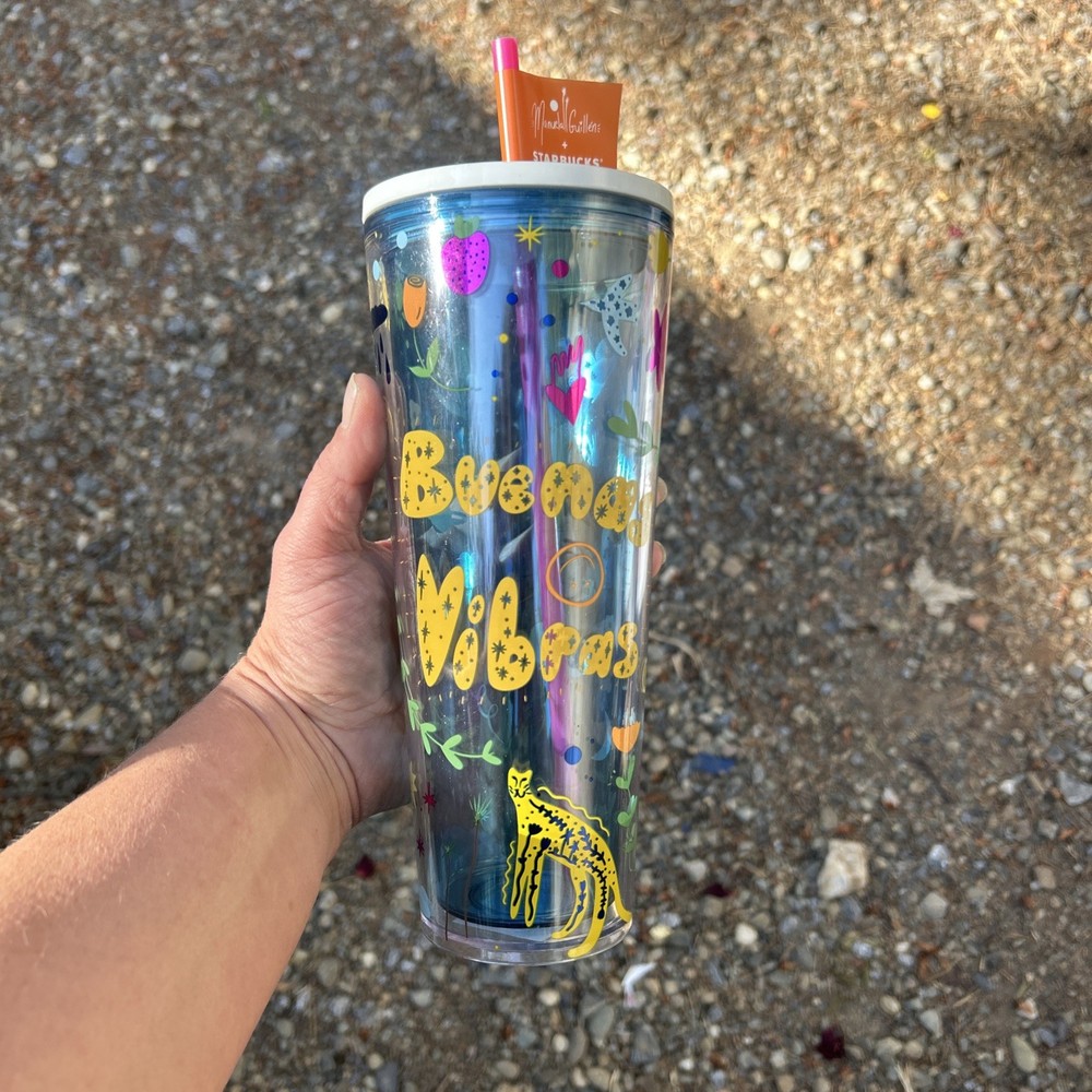 Starbucks Manuela Guillen Venti 24 Oz Cold Cup Buenas Vibras