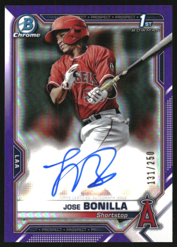 2021 Bowman Chrome Prospect Autographs Purple Ref #CPAJBO Jose Bonilla /250