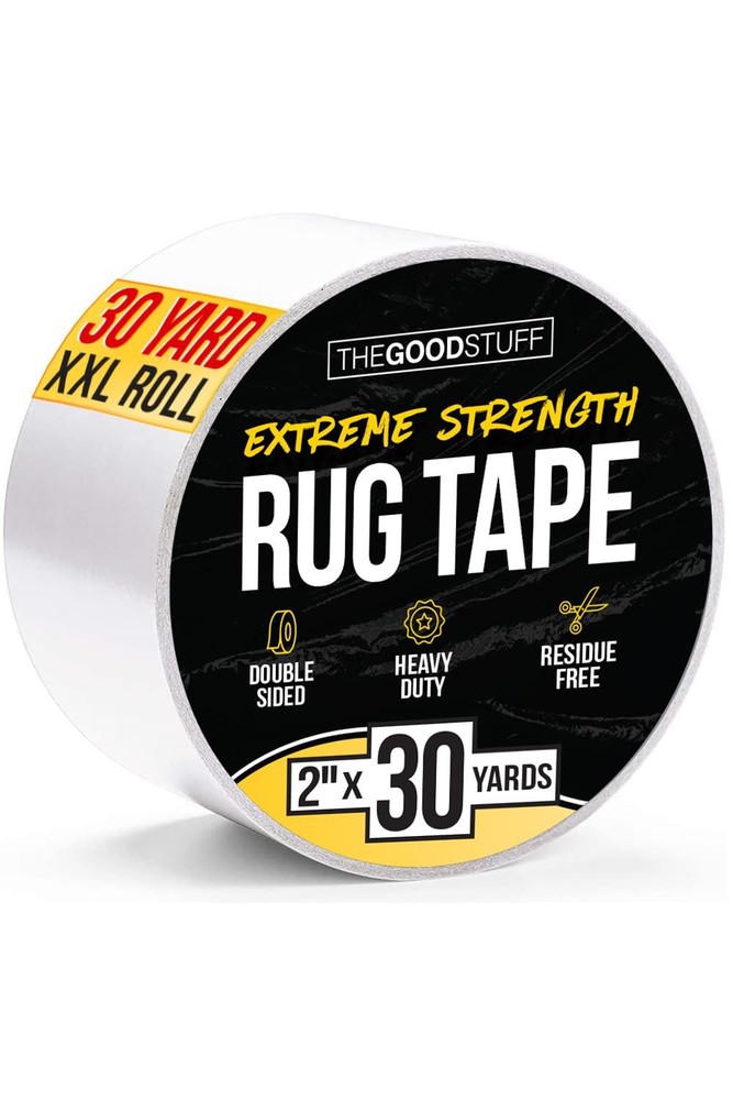 Double Sided Rug Tape 2x30 yd for Carpets Laminate Hardwood Secure Non-Slip Grip-image