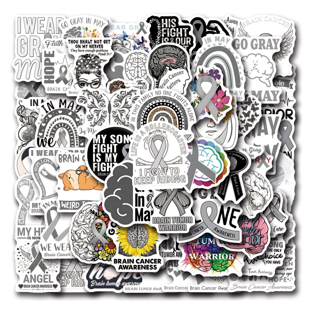 110Pcs Brain Tumor Awareness Stickers for Phone Case water bottles Waterproof