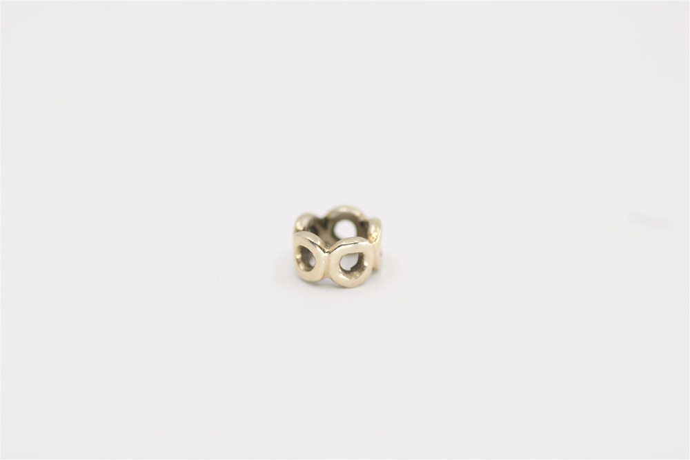 Vintage Pandora 14k Yellow Gold Open Circle Spacer Charm for Bracelets