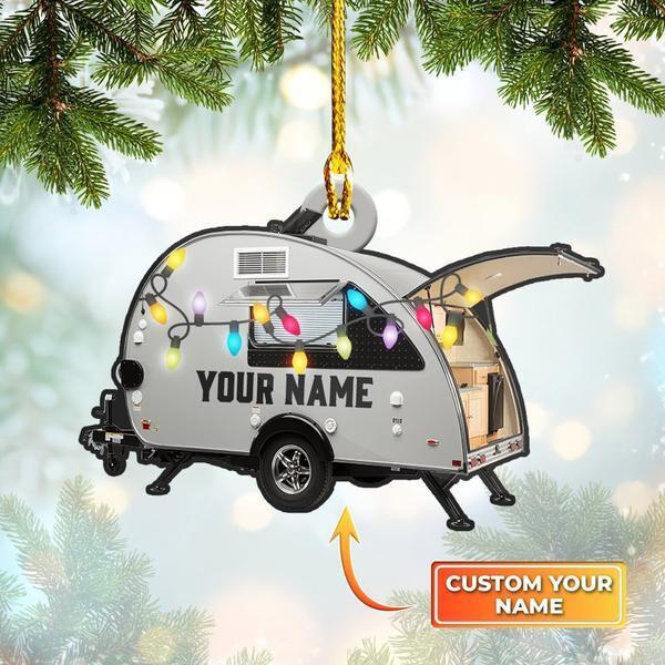 Camping Caravan Custom Shaped Flat Ornament