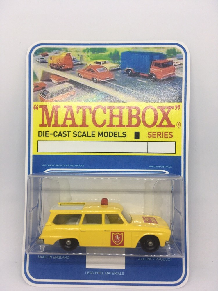 Vintage Lesney Matchbox 42 Custom Studebaker Fire Chief Car In Blister Pack.