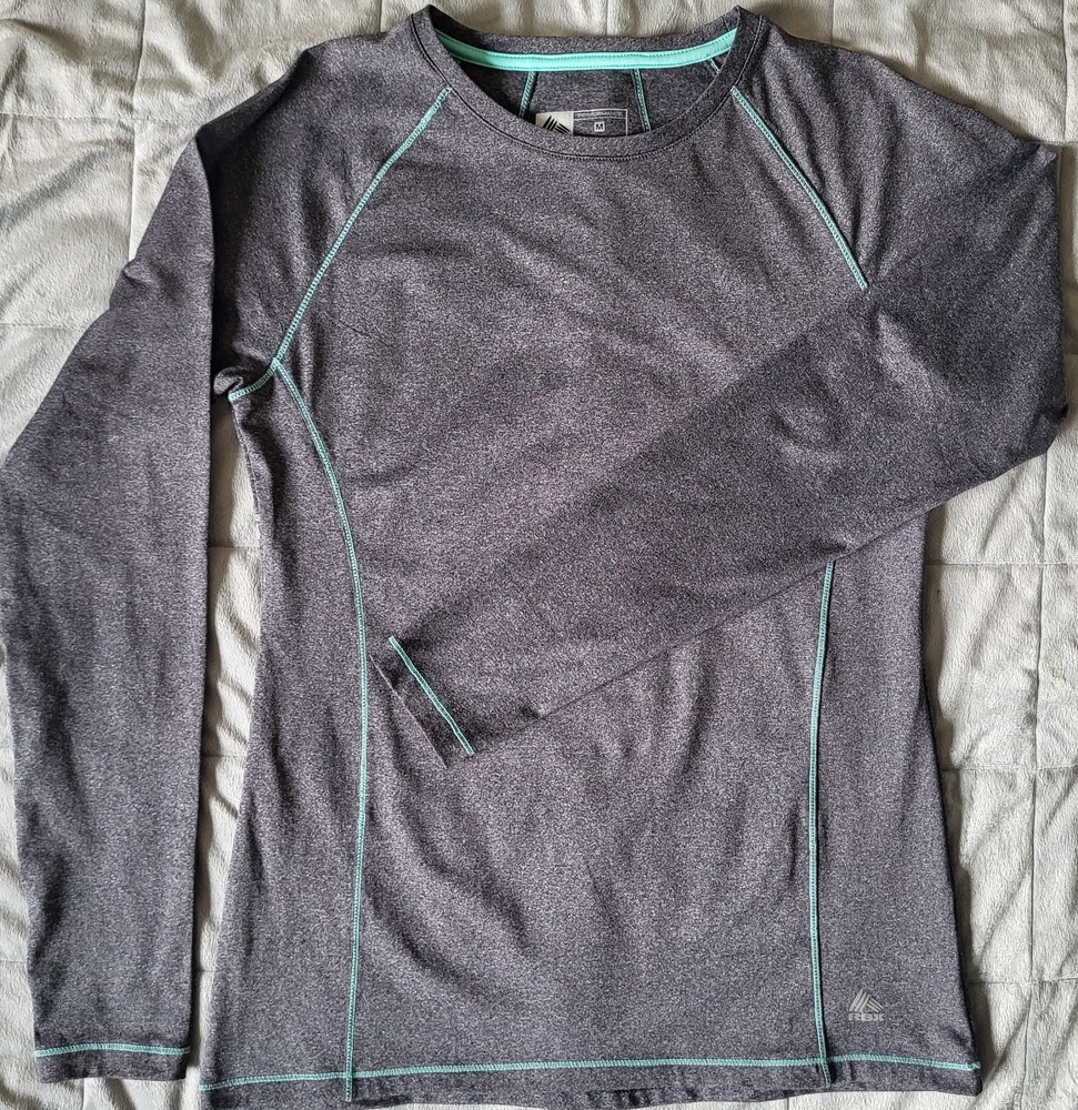 RBX Mens Long Sleeve Compression Shirt Active Performance Gray Size M
