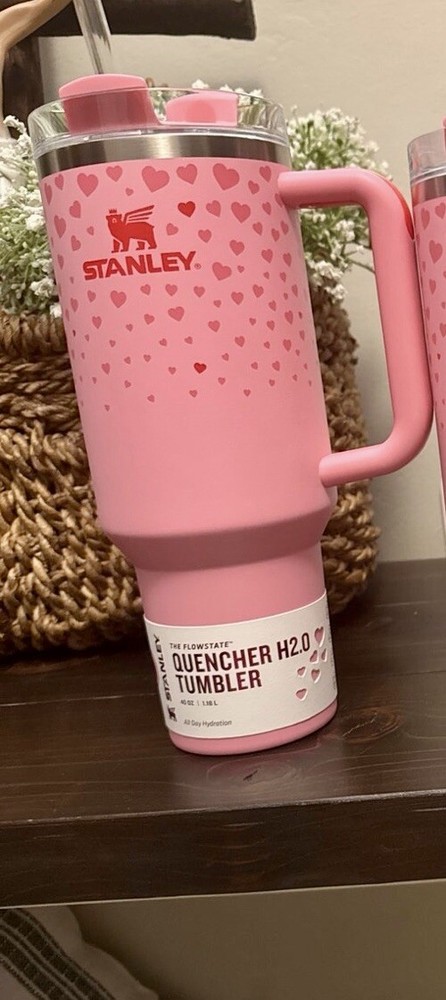 Stanley Cup Valentines 2025 Pink 40oz H2.0 Flowstate Tumbler NEW