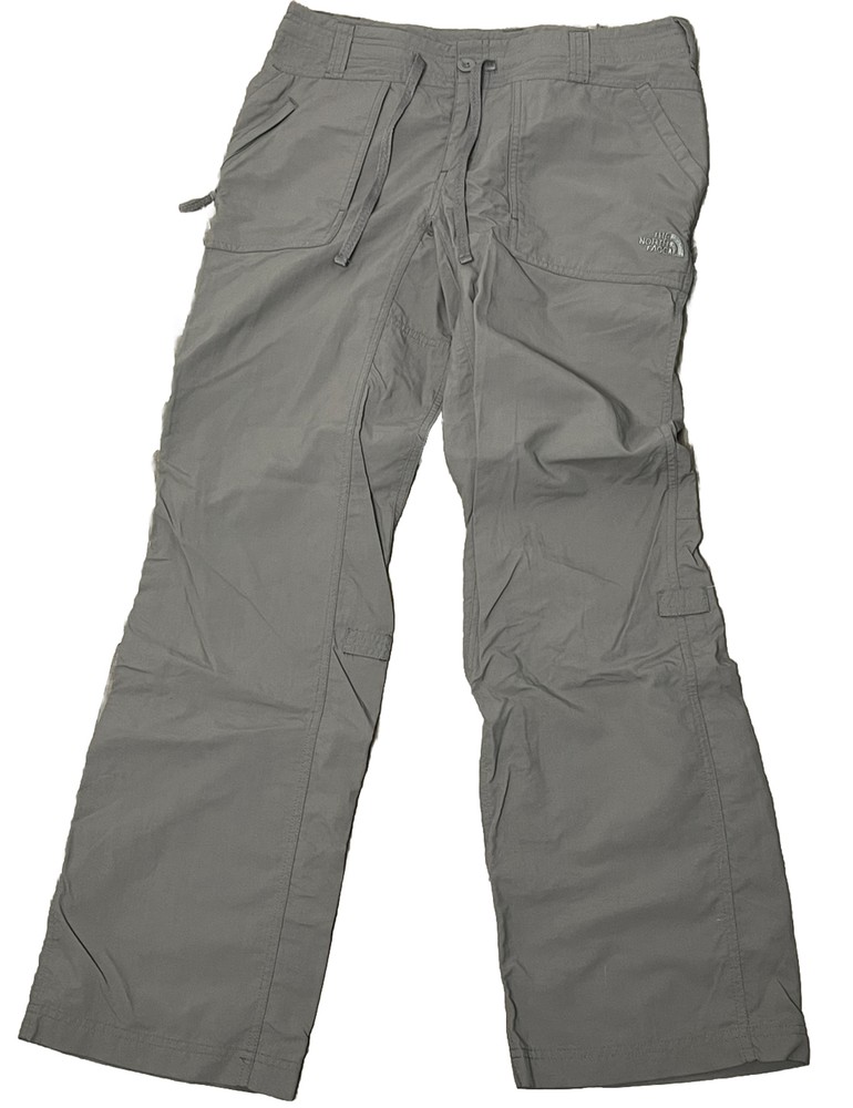 North Face Womens Hiking Pants Lightweight Roll-Up Zip Pocket Gray Size 6 Outdoor Gear
