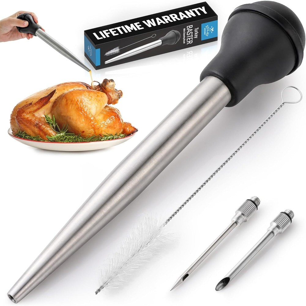 Zulay Kitchen Premium Stainless Steel Cooking Turkey Baster