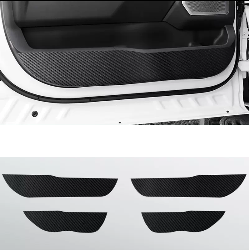 For Ford F-150 2021-2025 Carbon Fiber PU Side Door Bottom Anti Kick Trim Cover