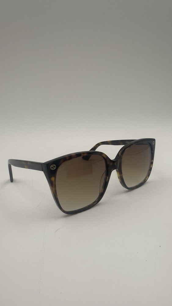 Gucci GG0022S 003 Women's Design Sunglasses - Havana Brown/Gold with Dark Lens