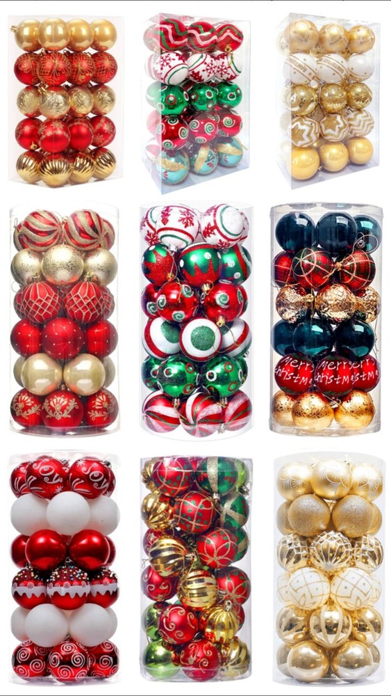 30PCS Christmas Tree Balls Ornaments Baubles Xmas Tree Decorations 2.36 Inc 2024