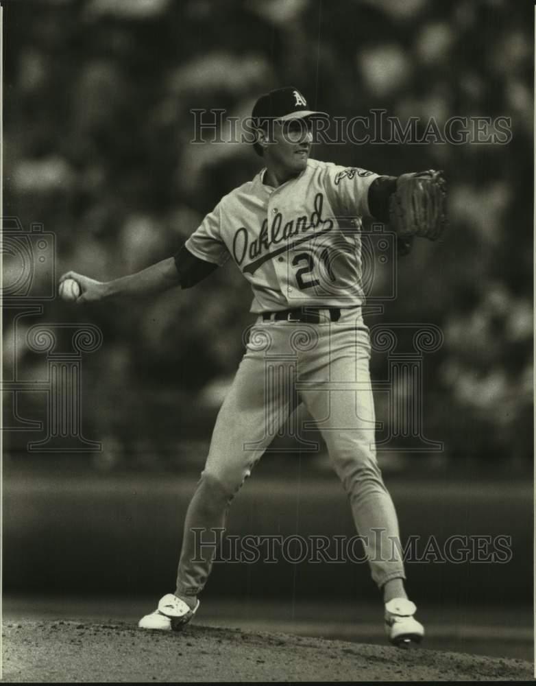 1991 Press Photo Oakland Athletics Pitcher Mike Moore - lrs06485