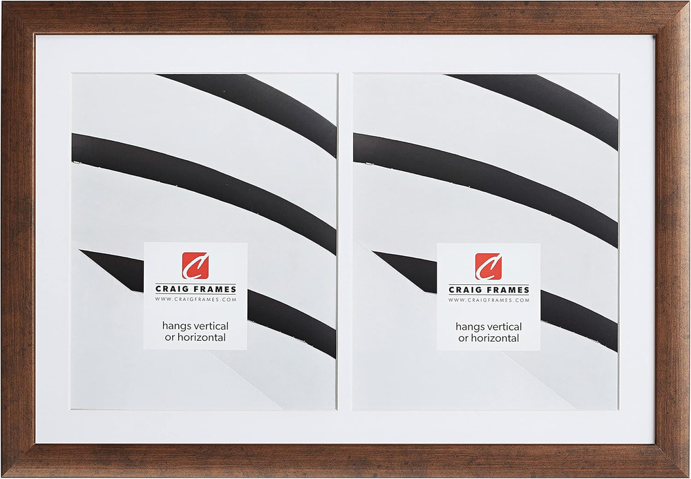 1WB3BK 12x18 Black Picture Frame with White Collage Mat