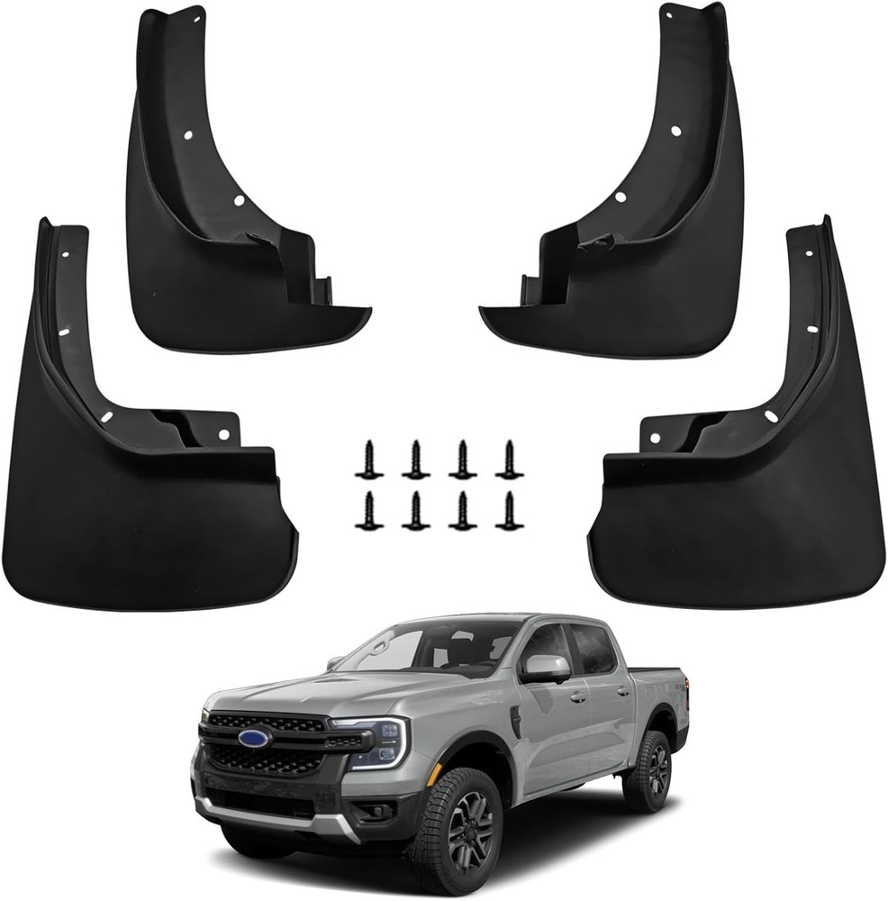 4 Pack Truck Mud Flaps For Ford Ranger 2024-2025 with Front & Rear Splash Guards