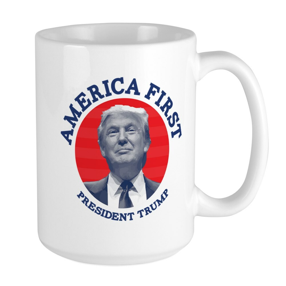 CafePress America First Coffee Mug, Large 15 oz. White Coffee Cup (2029875918)