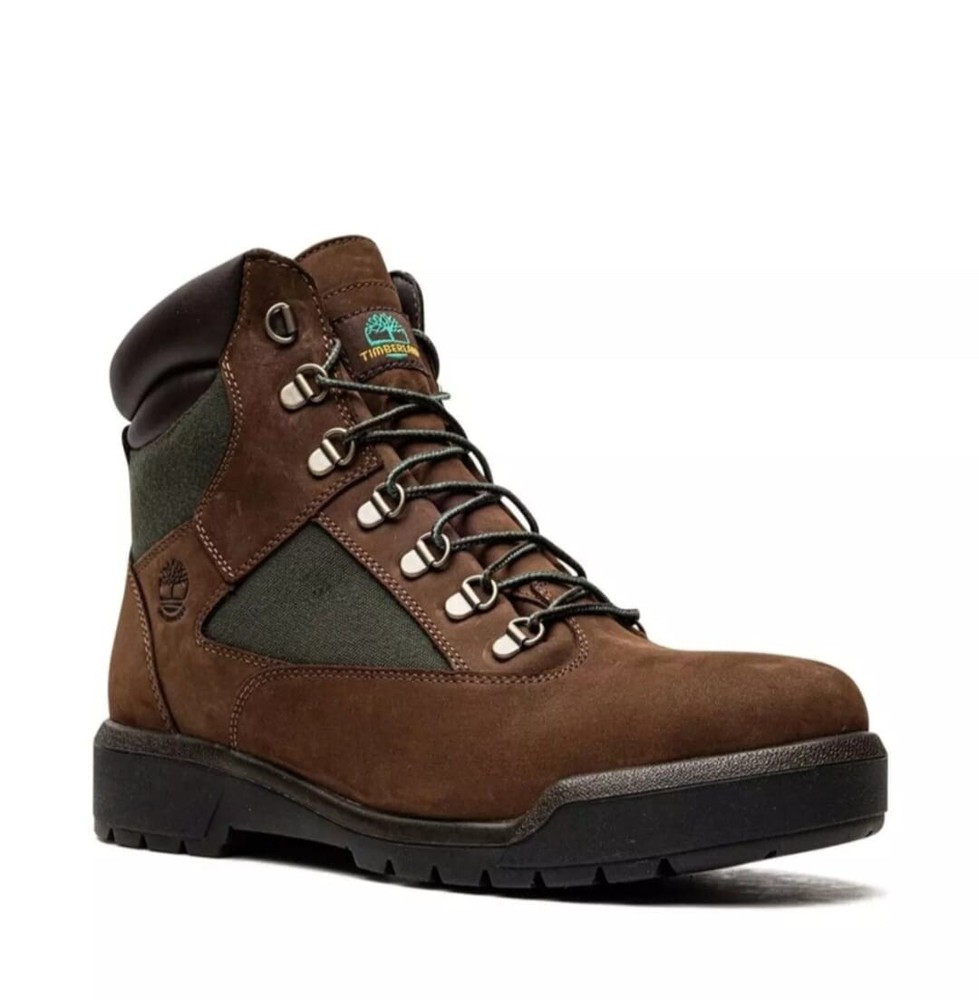 Timberland 6-Inch Field Boot Dark Brown/Green Men's Boots A18AH Size 10 NEW