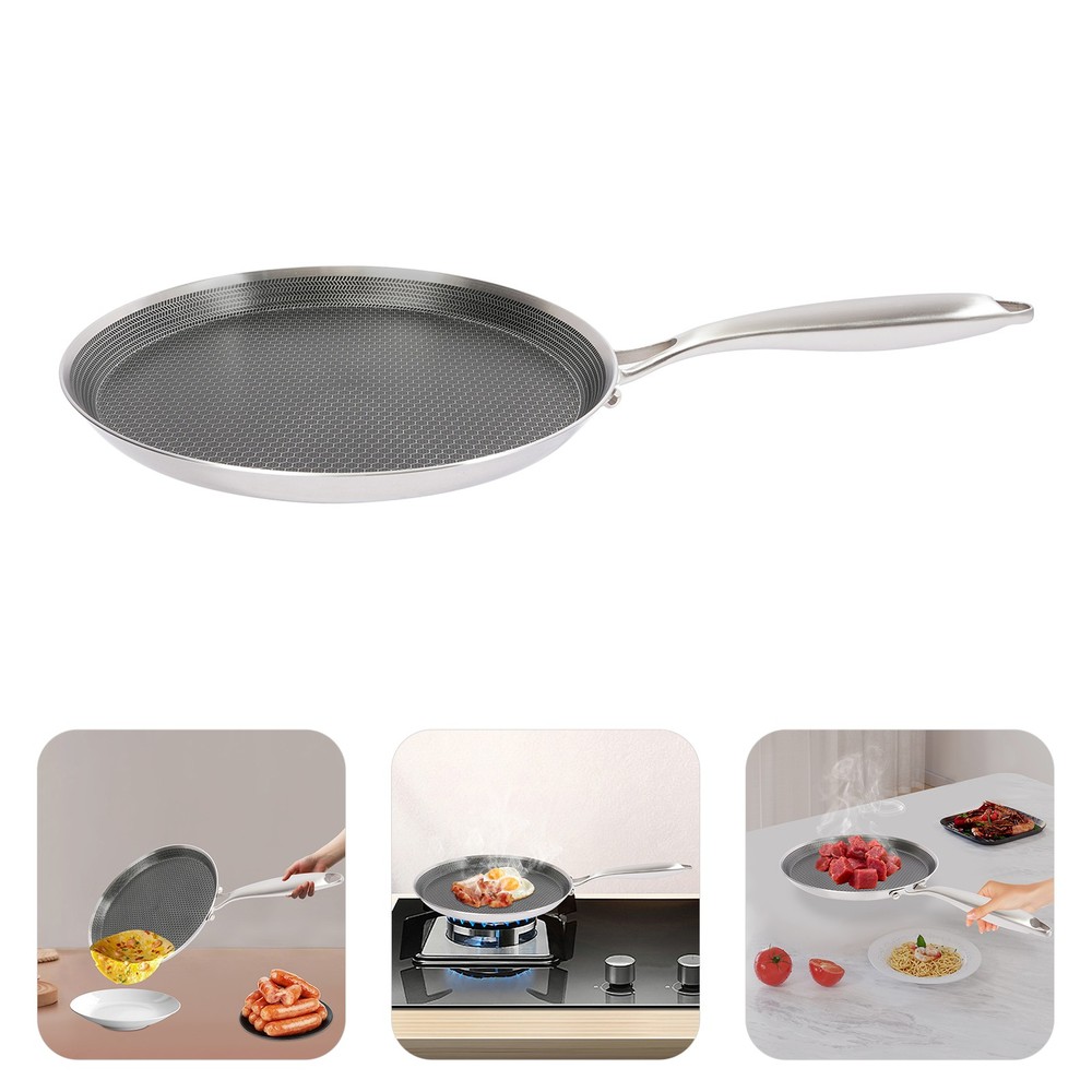 Stainless Steel Crepe Pan, Pancake Pan, Stainless Steel Cooking Pan