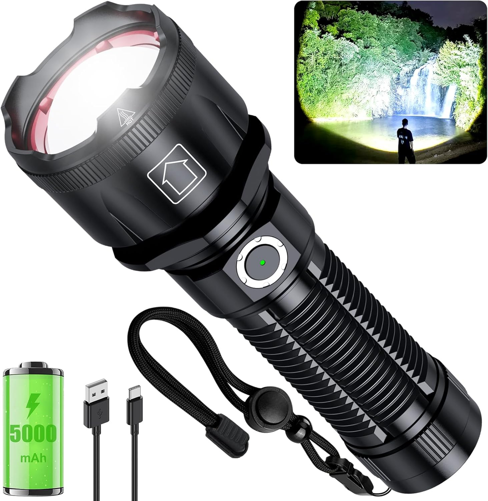 Flashlights High Lumens Rechargeable, 990000 Lumens Super Bright LED Flashlight