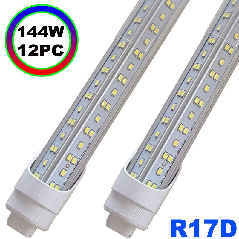12 Pack T8 R17D HO 8Ft Led Tube Light Bulbs 144W 8Foot 8' Led Shop Light 6500K