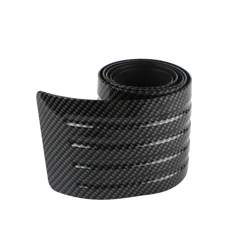 90CM Carbon Fiber Trunk Bumper Guard Protector with Rubber Sill Cover
