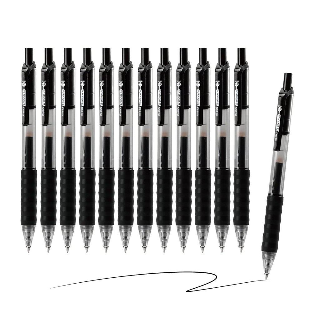 AIHAO Black Gel Pens, Medium Point (0.7mm), Smooth Writing, Retractable Gel I...