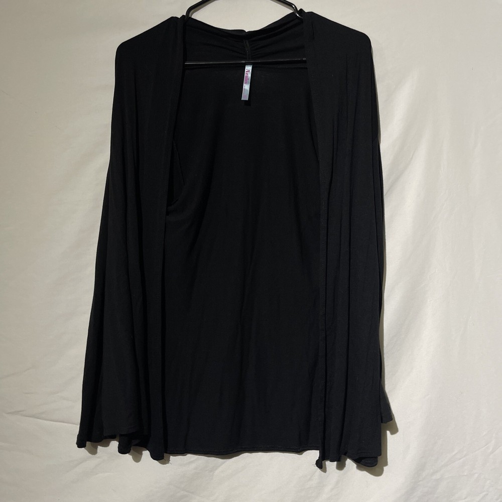 Azules Womens Size Small Long Sleeve Cardigan Over Shirt Top Black