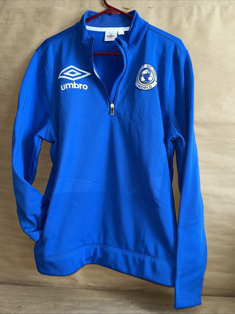 Vtg Umbro TRAINING Warm Up LONG SLEEVE BLUE Sweatshirt MENS Size Large