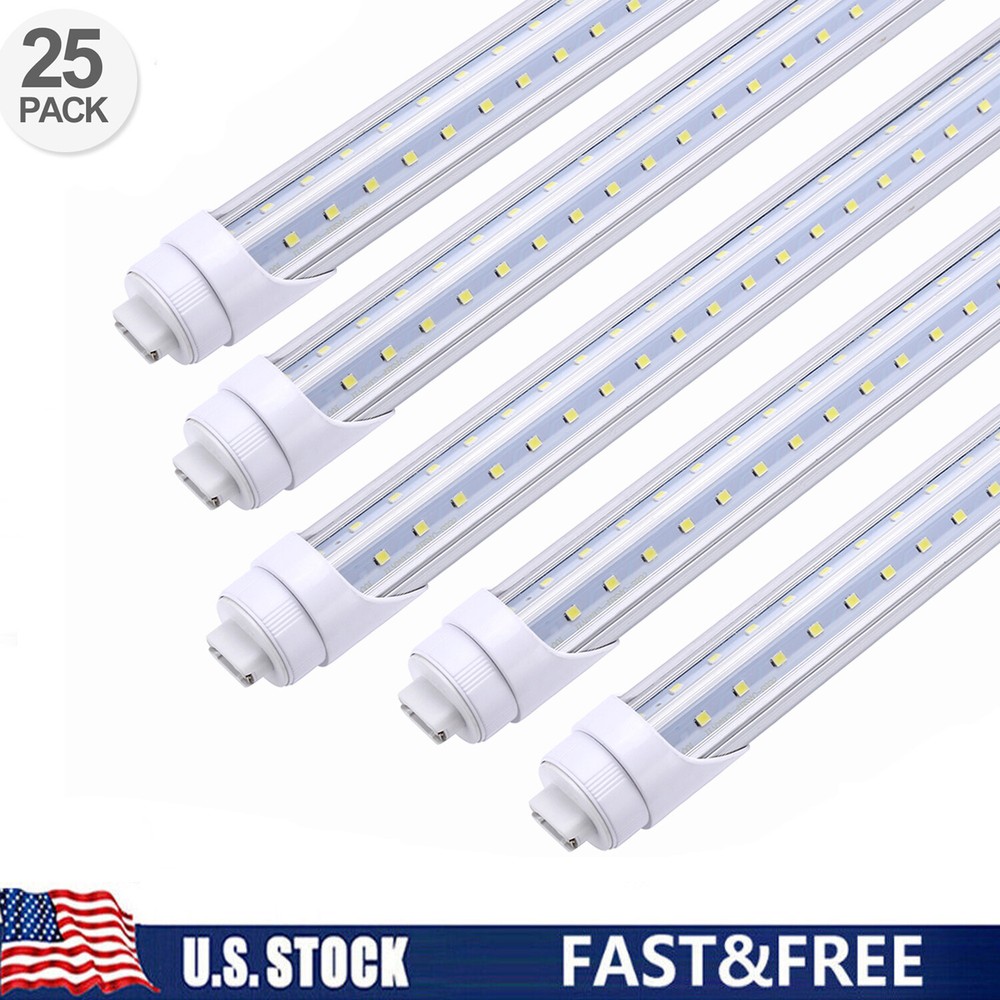 25Pack 8' Led Shop Light R17D HO Base 8 Foot Led Tube Light 8FT 65W T8 Rotatable