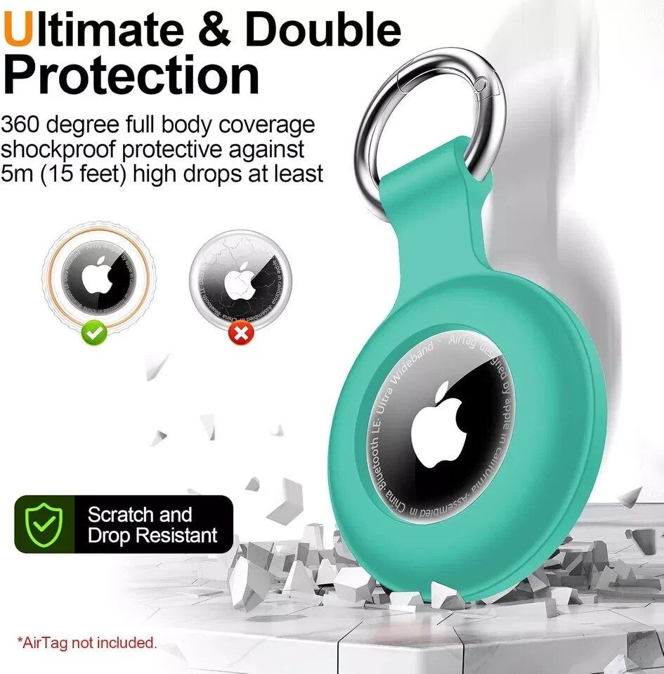 4 Pack IPX8 Waterproof AirTag Holder with Keychain for Apple AirTags