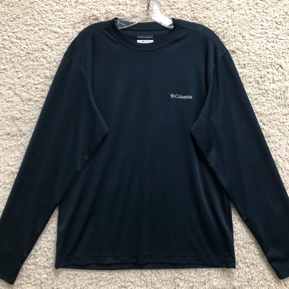Columbia Shirt Medium Adult Blue Omni Wick Advanced Evaporation Fishing Mens M