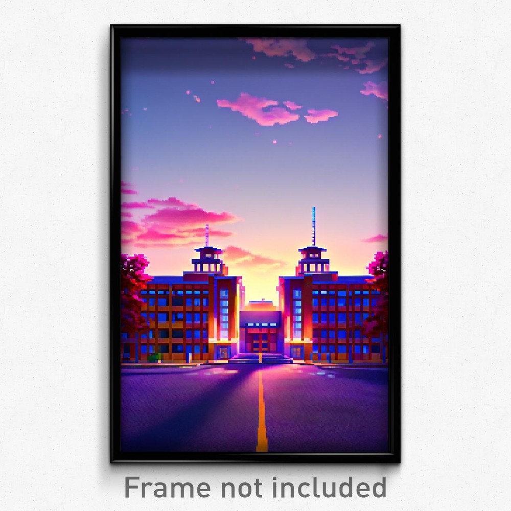Pixel Art Poster - All Over The Place High School (8 Bit Video Game Print)