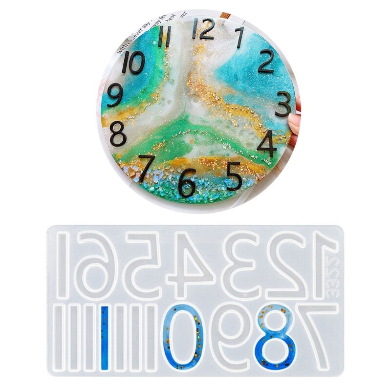 DIY Clock Digital Resin Molds Roman Arabic Numeral Silicone Mold Pendant Molds