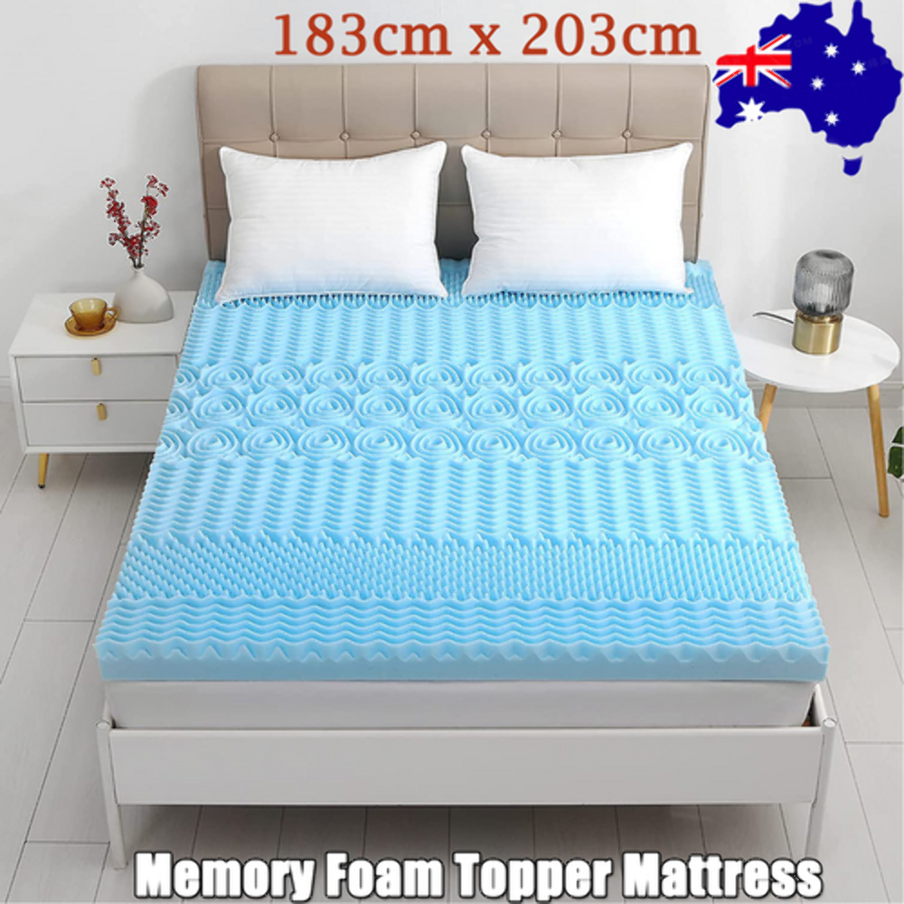 NNEDSZ 7 Zone Memory Foam Topper Mattress Toppers Cool Gel Pad Mat Medium Firm 8