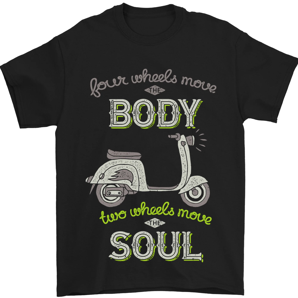 Scooter Four Wheels Move the Body Funny Mens T-Shirt 100% Cotton