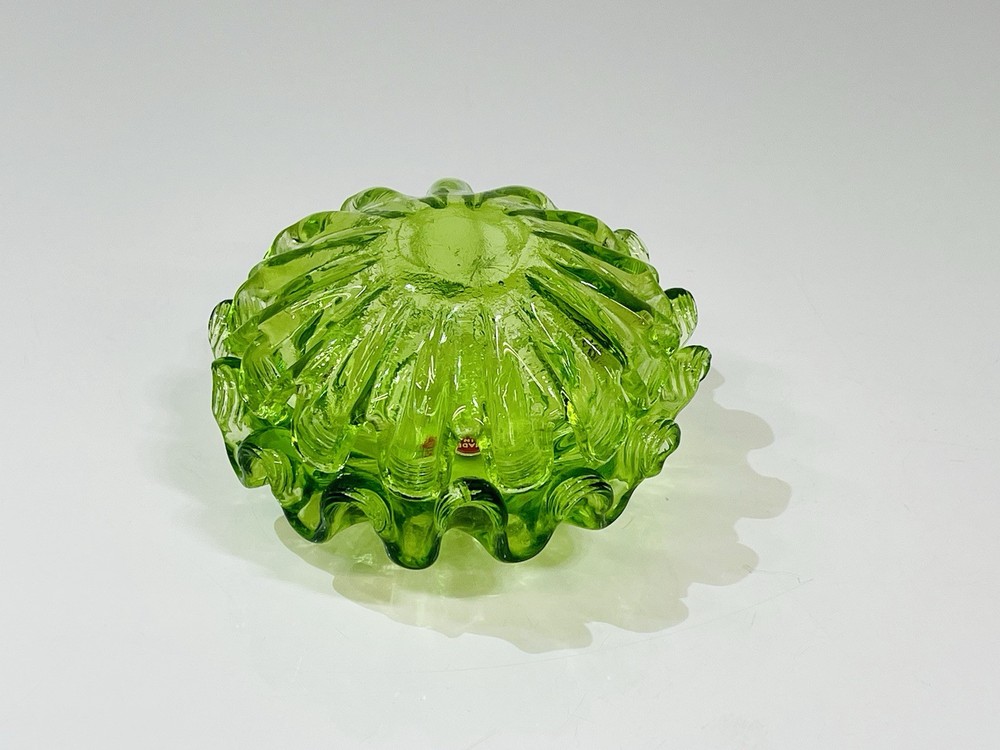 Mid-Century Italian Green Glass Jewelry Dish with Lid - 5