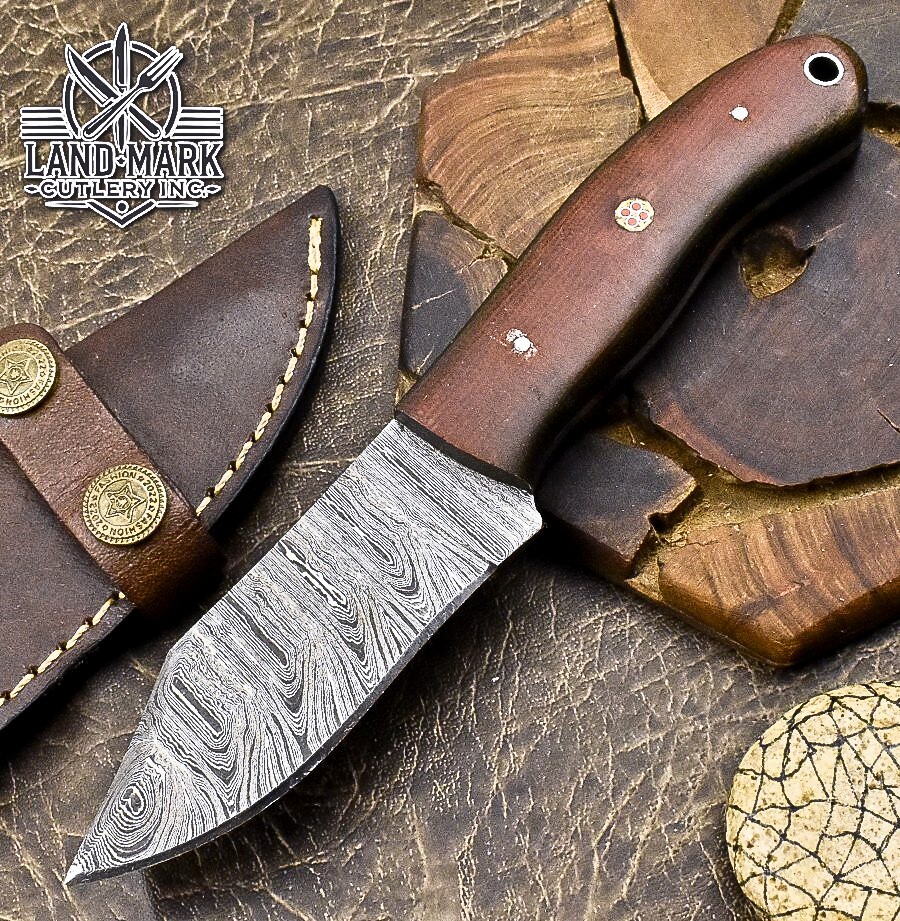 BEAUTIFUL CUSTOM DAMASCUS HANDE MADE HUNTING SKINER KNIFE WITH MICARTA HANDLE