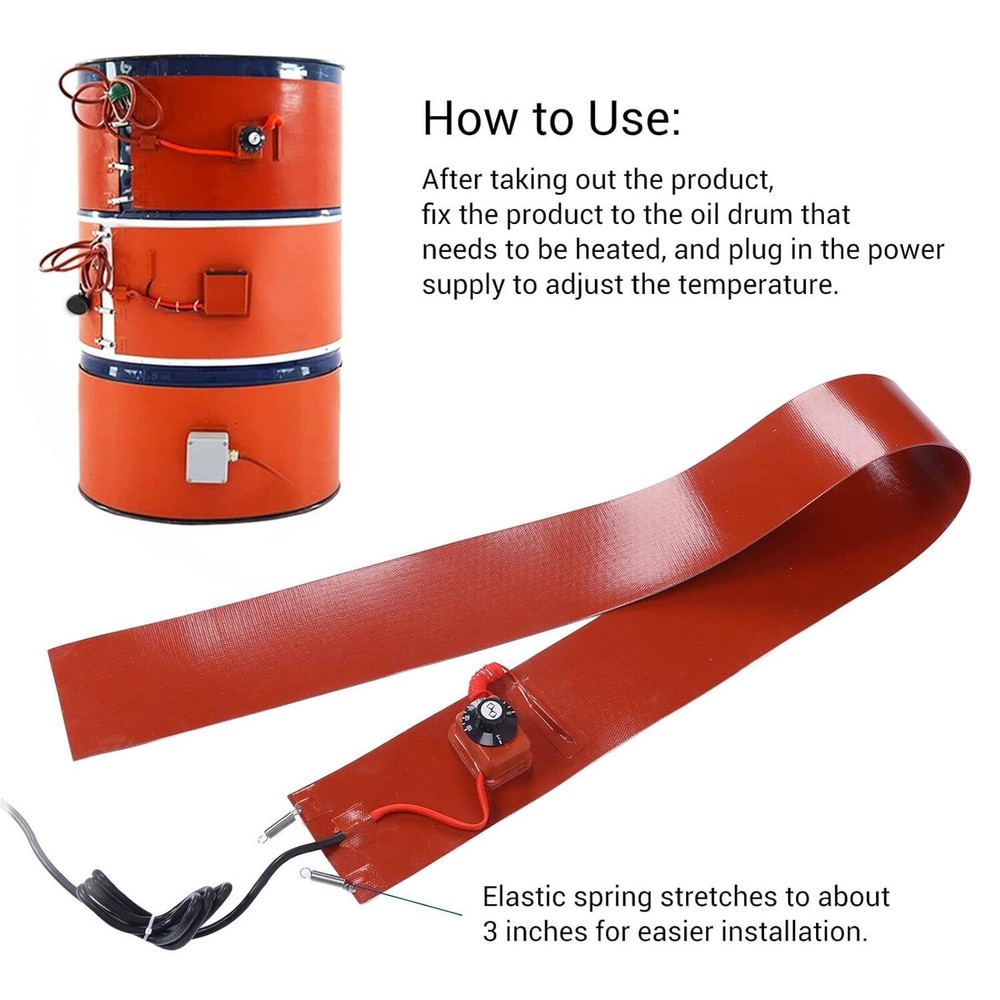 Metal Drum Heater 55 Gal Barrel Band Heater 110V for Metal Oil Drum Heating B...