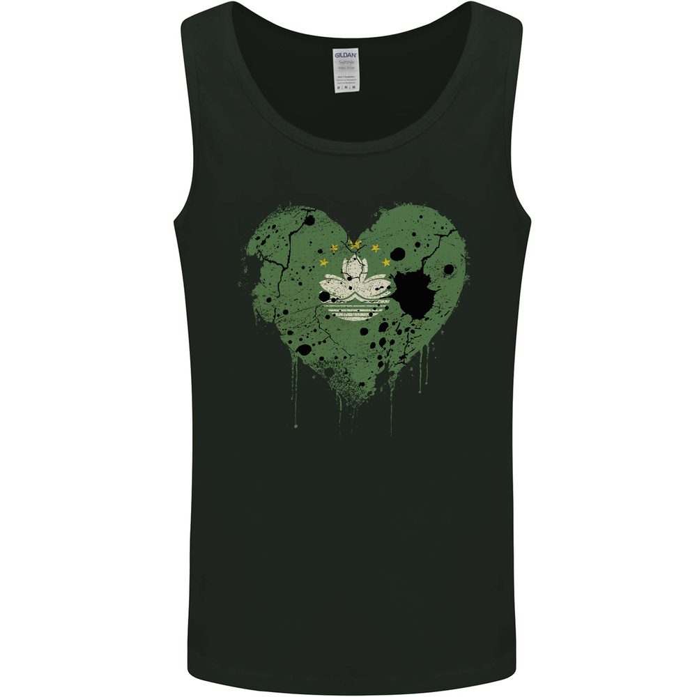 Love Flag Macau Football Mens Vest Tank Top