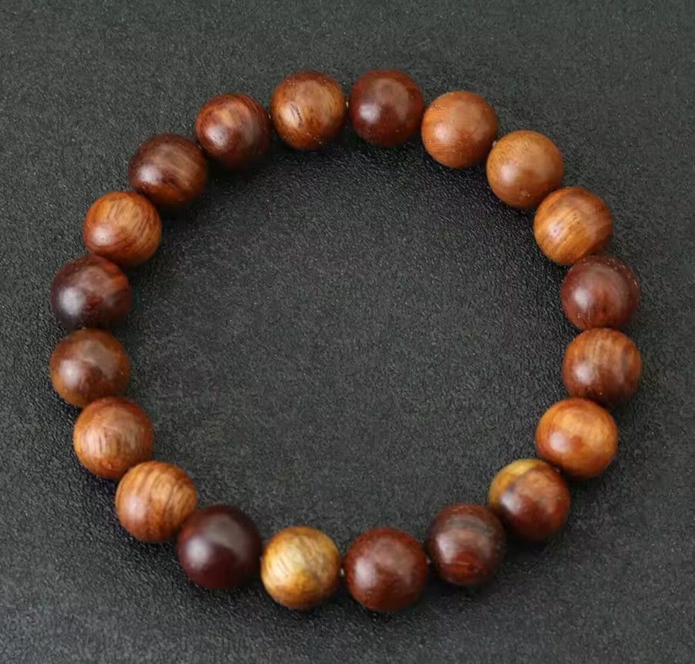 Minimalist 10mm Wenge Wooden Bead Bracelet for Men Meditation Style