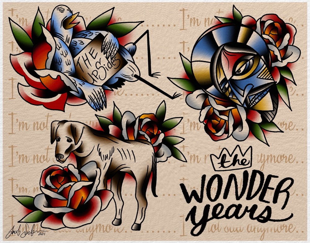 Wonder Years Band Tattoo Style Art Print 11x14 Poster