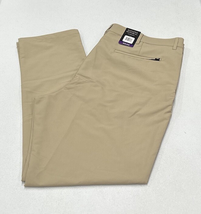 Banana Republic Men's Flat Front Pants, Tan, Size 40X34