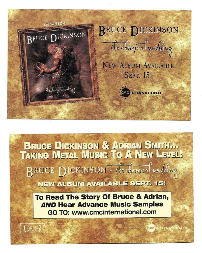 Bruce Dickinson Iron Maiden 1998 Two-Sided CD Promo Flyer Poster Set of 2  