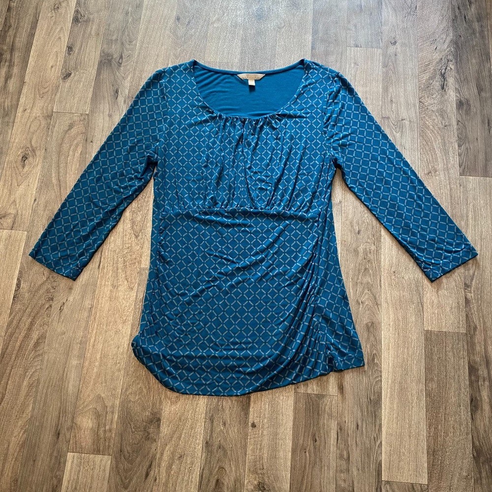 Banana Republic Factory Blue Long Sleeve Blouse Size Medium