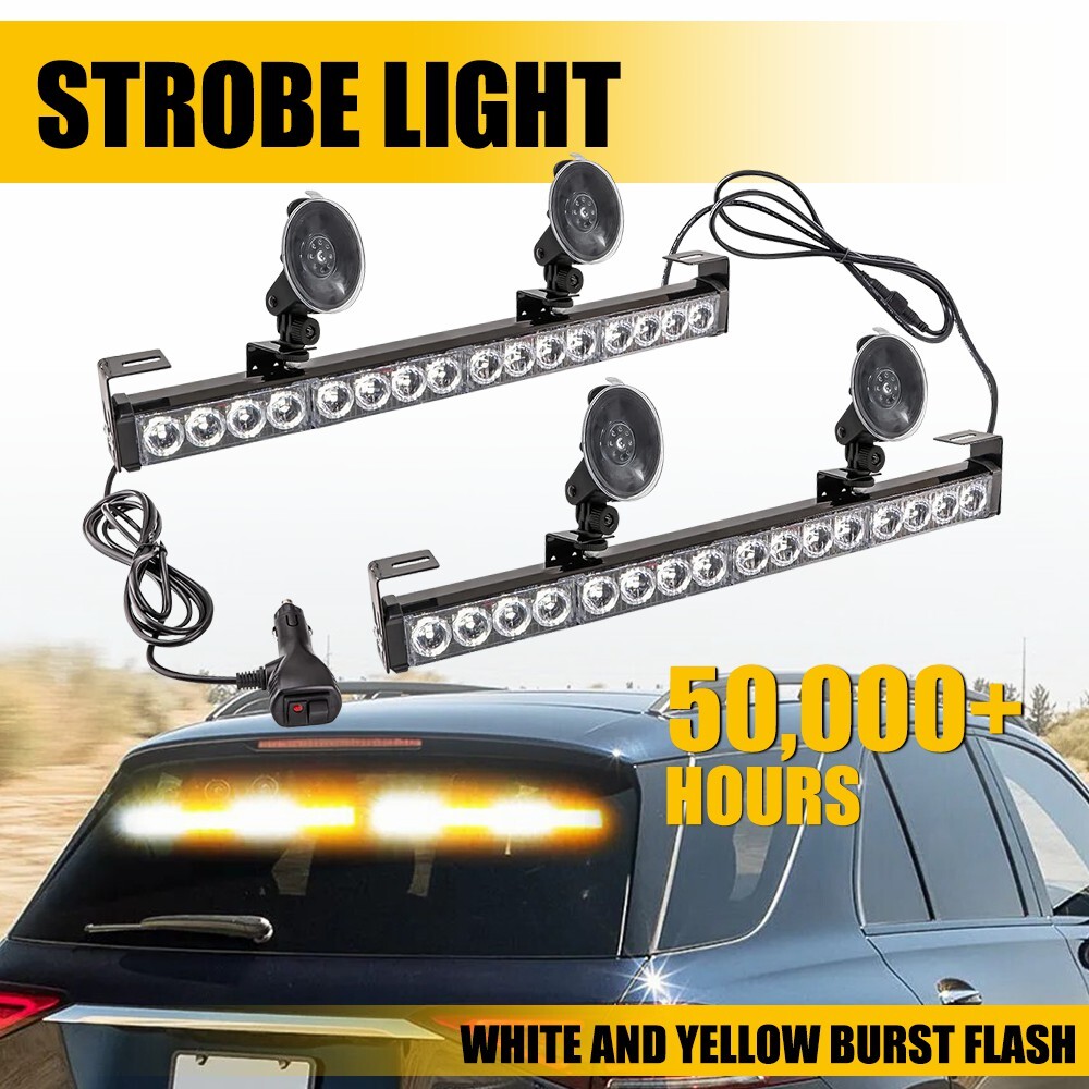 LED Emergency Strobe Rooftop Double Side Light Bar Traffic Advisor Flash Warning